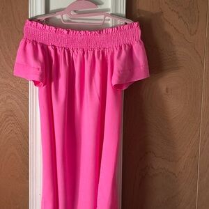 Vineyard Vines Bright Pink Smocked Dress